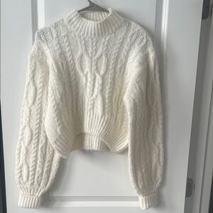 Cozy Cable Knit Sweater - Cream